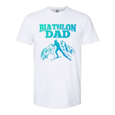 Biathlon Dad Winter Sports Snow Biathlete Cross Country Ski Gift Softstyle CVC T-Shirt