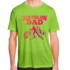 Biathlon Dad Winter Sports Snow Biathlete Cross Country Ski Gift Adult ChromaSoft Performance T-Shirt