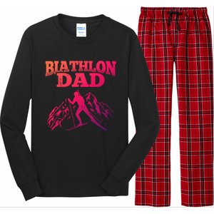 Biathlon Dad Winter Sports Snow Biathlete Cross Country Ski Gift Long Sleeve Pajama Set