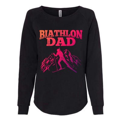 Biathlon Dad Winter Sports Snow Biathlete Cross Country Ski Gift Womens California Wash Sweatshirt