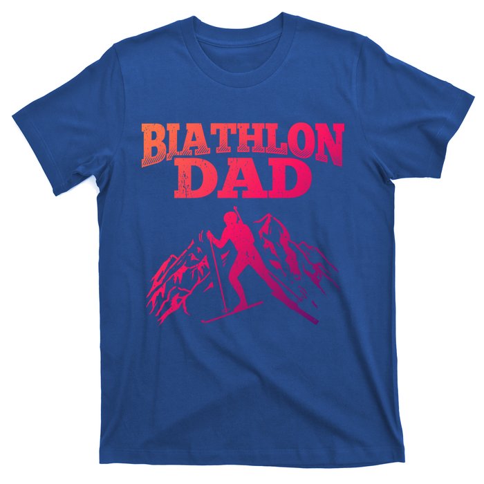 Biathlon Dad Winter Sports Snow Biathlete Cross Country Ski Gift T-Shirt