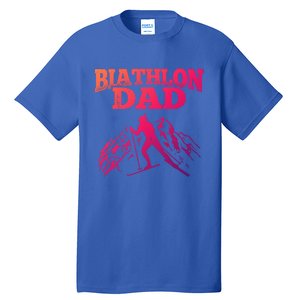 Biathlon Dad Winter Sports Snow Biathlete Cross Country Ski Gift Tall T-Shirt