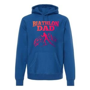 Biathlon Dad Winter Sports Snow Biathlete Cross Country Ski Gift Premium Hoodie