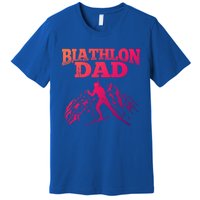 Biathlon Dad Winter Sports Snow Biathlete Cross Country Ski Gift Premium T-Shirt