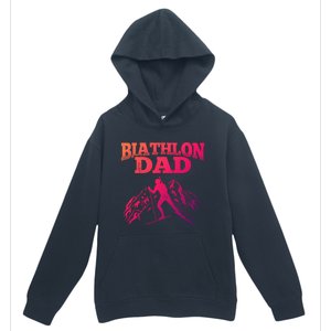 Biathlon Dad Winter Sports Snow Biathlete Cross Country Ski Gift Urban Pullover Hoodie