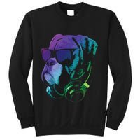 Boxer Dog With Sunglasses And Headphones Sweatshirt