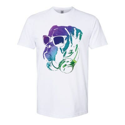 Boxer Dog With Sunglasses And Headphones Softstyle CVC T-Shirt