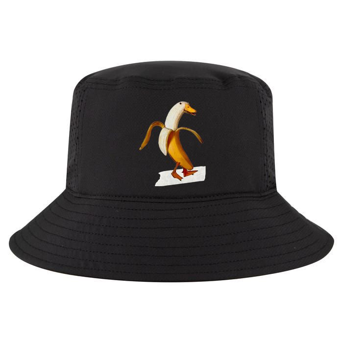 Banana Duck Walks Funny Anthropomorphic Fruit Bird Animal Cool Comfort Performance Bucket Hat