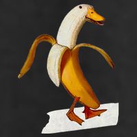Banana Duck Walks Funny Anthropomorphic Fruit Bird Animal Cool Comfort Performance Bucket Hat