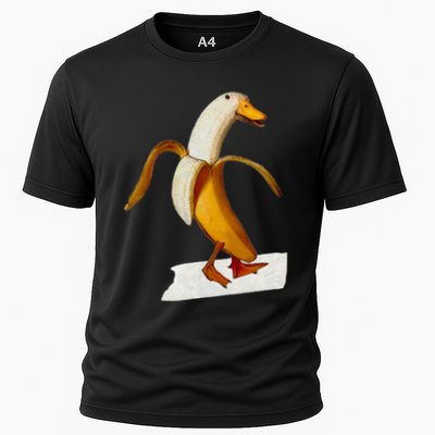Banana Duck Walks Funny Anthropomorphic Fruit Bird Animal Performance Shirt