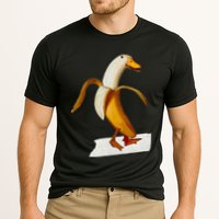 Banana Duck Walks Funny Anthropomorphic Fruit Bird Animal Cooling Performance Crew T-Shirt