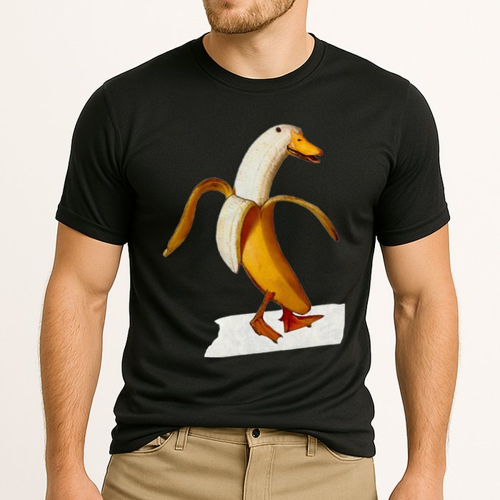 Banana Duck Walks Funny Anthropomorphic Fruit Bird Animal Cooling Performance Crew T-Shirt