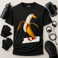 Banana Duck Walks Funny Anthropomorphic Fruit Bird Animal Cooling Performance Crew T-Shirt