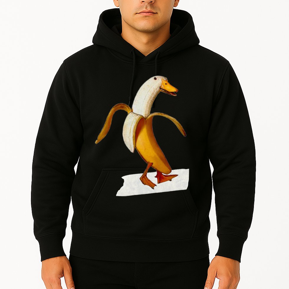 Banana Duck Walks Funny Anthropomorphic Fruit Bird Animal Hoodie