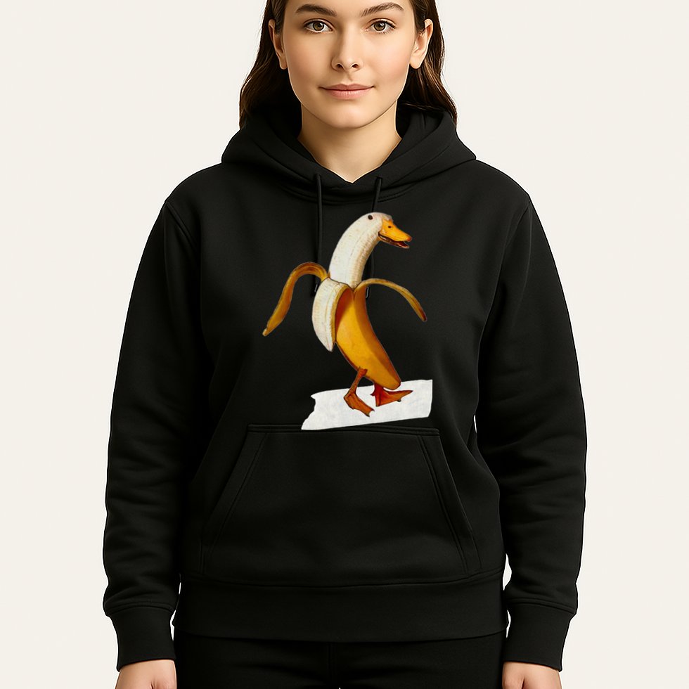 Banana Duck Walks Funny Anthropomorphic Fruit Bird Animal Hoodie