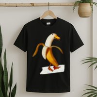 Banana Duck Walks Funny Anthropomorphic Fruit Bird Animal T-Shirt