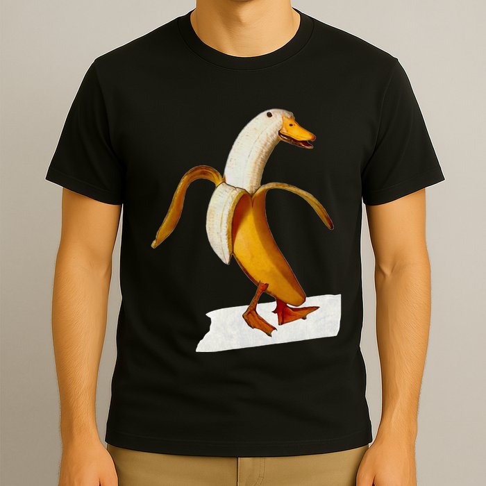 Banana Duck Walks Funny Anthropomorphic Fruit Bird Animal T-Shirt