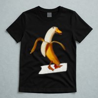Banana Duck Walks Funny Anthropomorphic Fruit Bird Animal T-Shirt