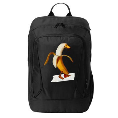 Banana Duck Walks Funny Anthropomorphic Fruit Bird Animal City Backpack