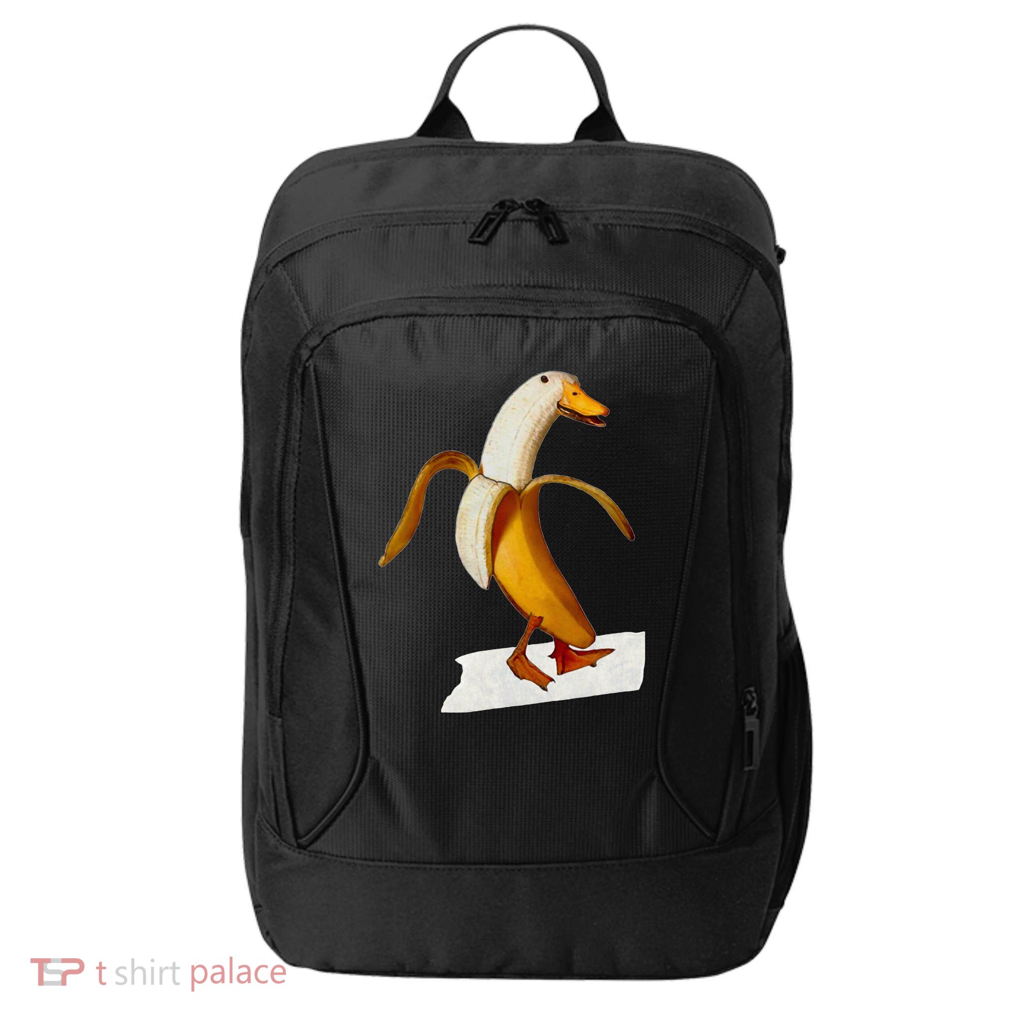 Banana Duck Walks Funny Anthropomorphic Fruit Bird Animal City Backpack