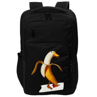 Banana Duck Walks Funny Anthropomorphic Fruit Bird Animal Impact Tech Backpack