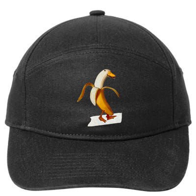 Banana Duck Walks Funny Anthropomorphic Fruit Bird Animal 7-Panel Snapback Hat