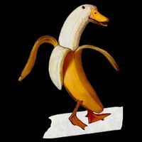 Banana Duck Walks Funny Anthropomorphic Fruit Bird Animal 16 in Basic Backpack