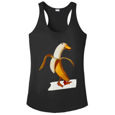 Banana Duck Walks Funny Anthropomorphic Fruit Bird Animal Ladies PosiCharge Competitor Racerback Tank