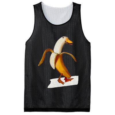Banana Duck Walks Funny Anthropomorphic Fruit Bird Animal Mesh Reversible Basketball Jersey Tank