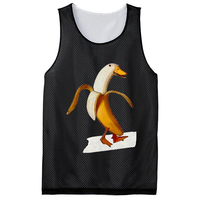 Banana Duck Walks Funny Anthropomorphic Fruit Bird Animal Mesh Reversible Basketball Jersey Tank