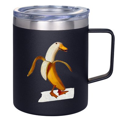 Banana Duck Walks Funny Anthropomorphic Fruit Bird Animal 12oz Stainless Steel Coffee Mug