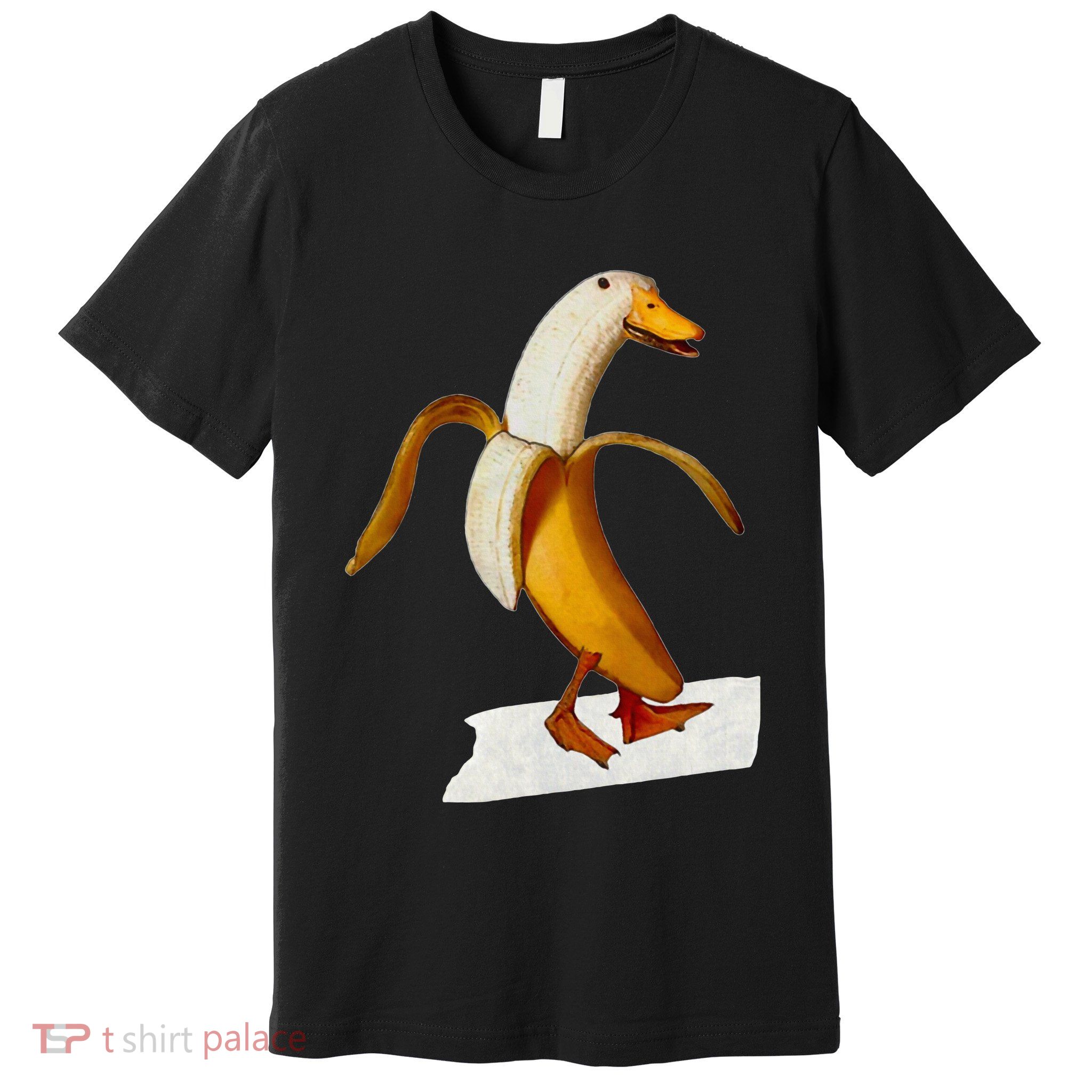 Banana Duck Walks Funny Anthropomorphic Fruit Bird Animal Premium T-Shirt