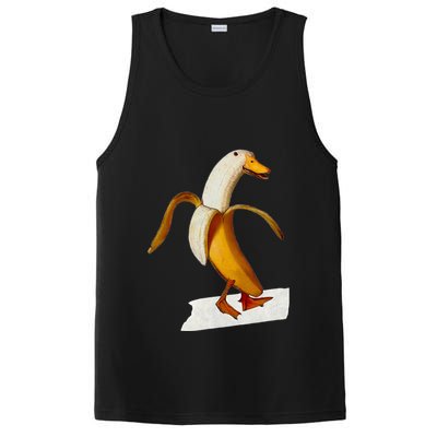Banana Duck Walks Funny Anthropomorphic Fruit Bird Animal PosiCharge Competitor Tank