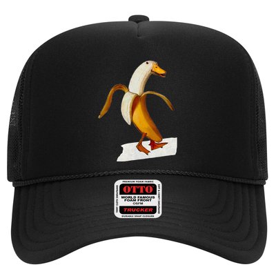 Banana Duck Walks Funny Anthropomorphic Fruit Bird Animal Trucker Hat