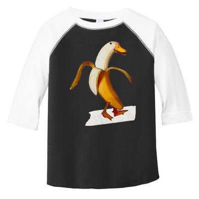Banana Duck Walks Funny Anthropomorphic Fruit Bird Animal Toddler Fine Jersey T-Shirt