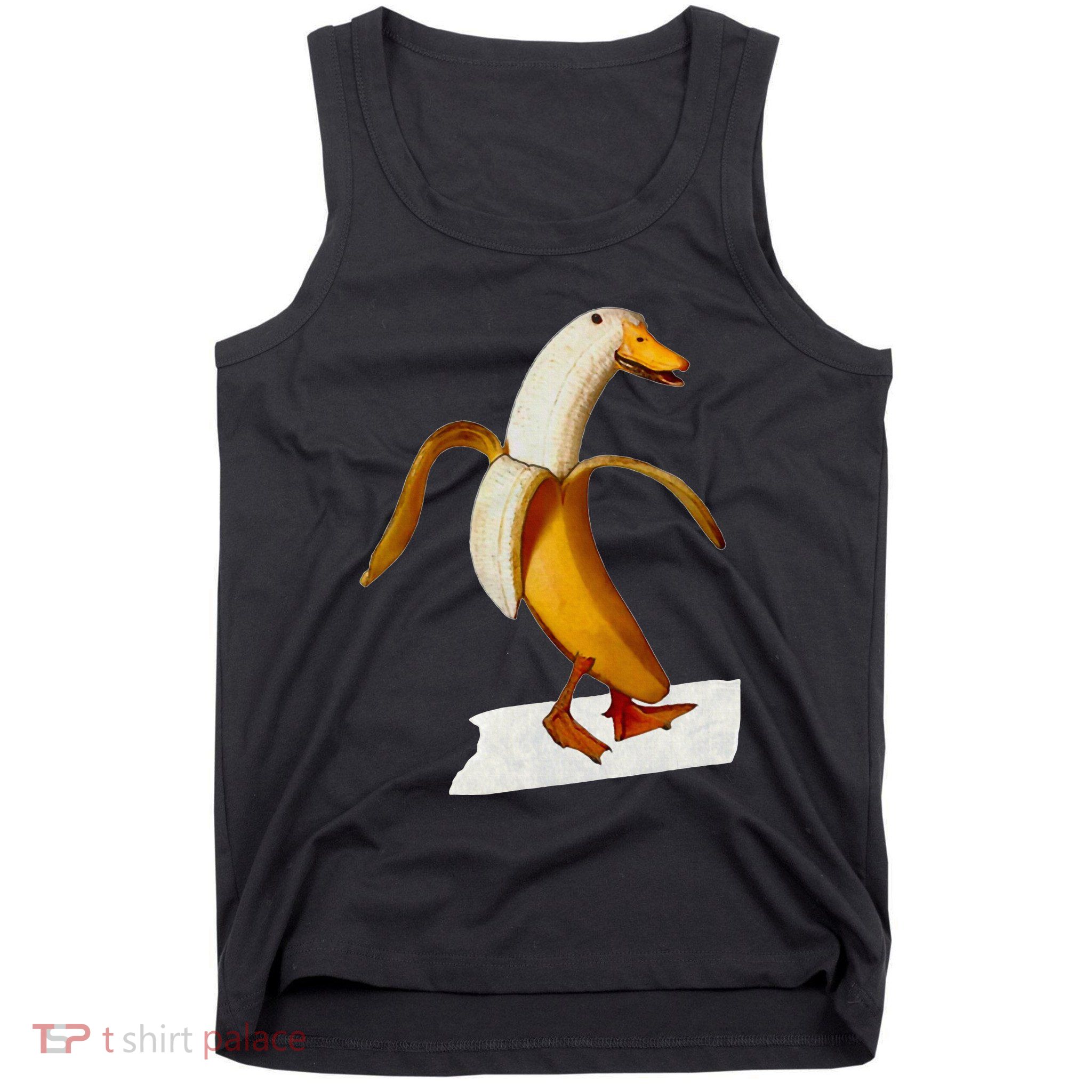 Banana Duck Walks Funny Anthropomorphic Fruit Bird Animal Tank Top