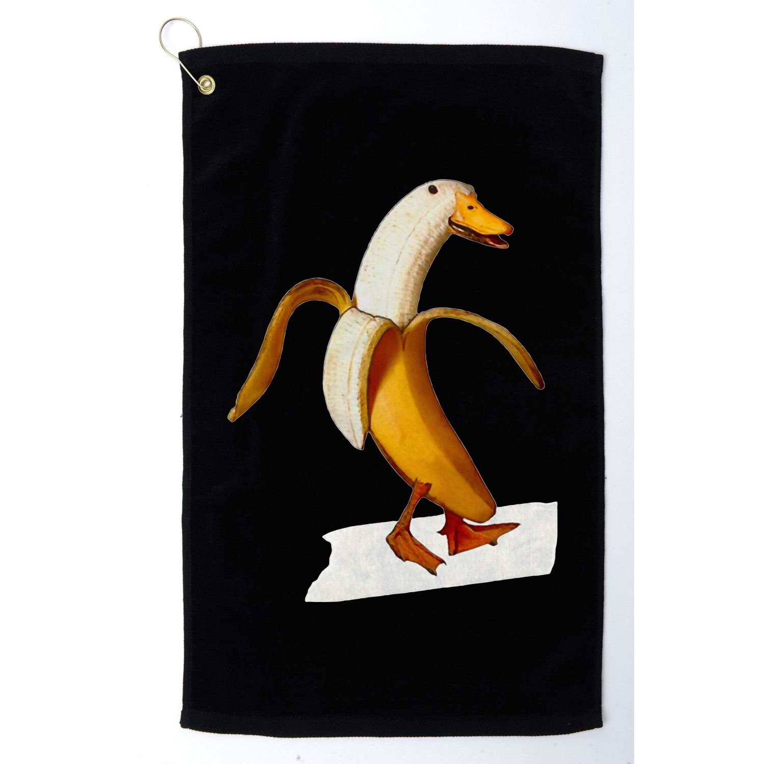 Banana Duck Walks Funny Anthropomorphic Fruit Bird Animal Golf Towel