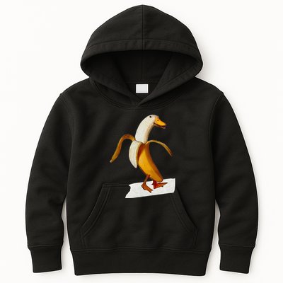Banana Duck Walks Funny Anthropomorphic Fruit Bird Animal Kids Hoodie