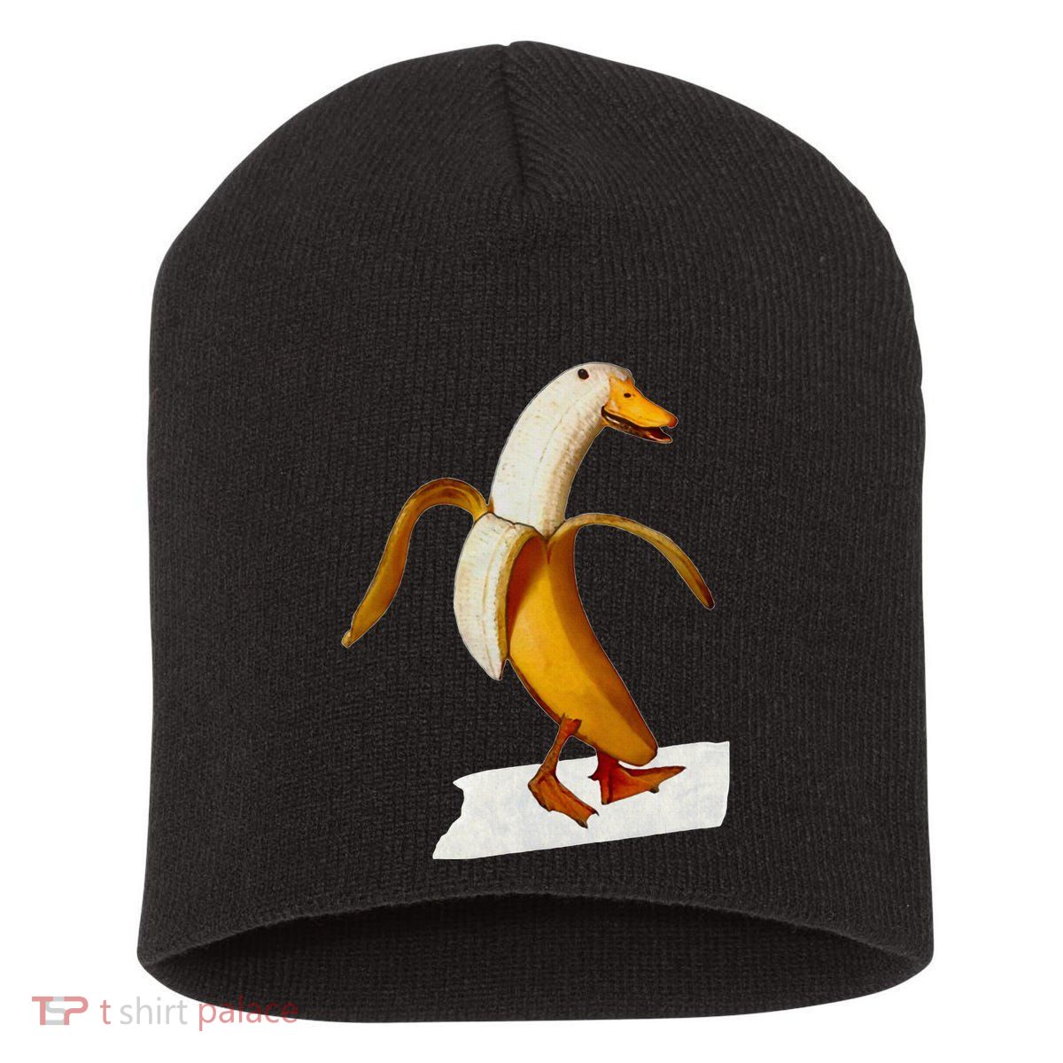 Banana Duck Walks Funny Anthropomorphic Fruit Bird Animal Short Acrylic Beanie