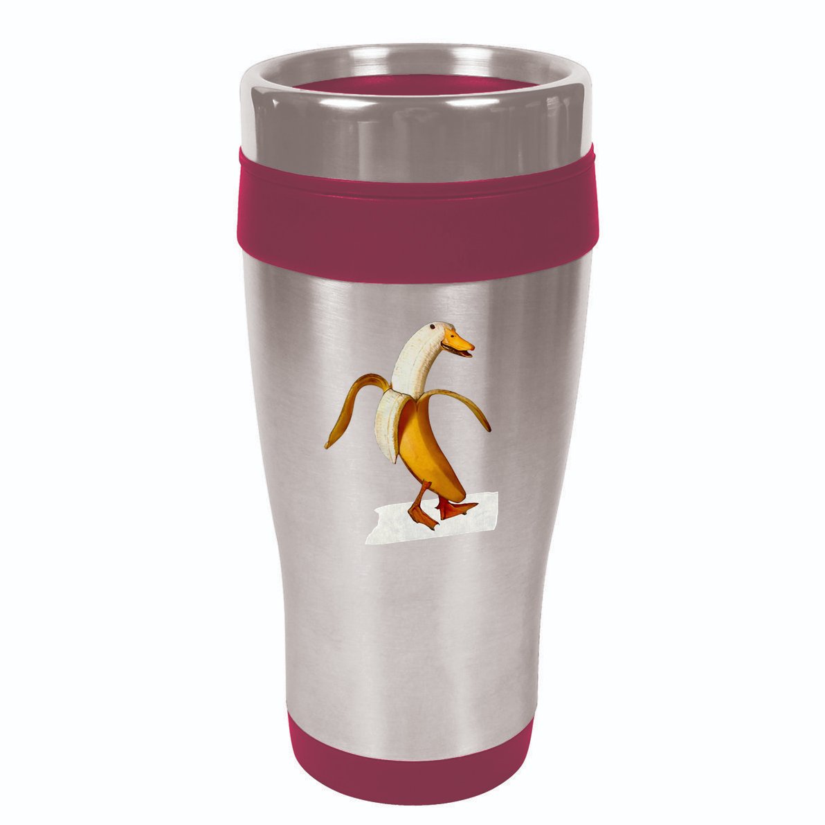 Banana Duck Walks Funny Anthropomorphic Fruit Bird Animal 16oz Travel Tumbler