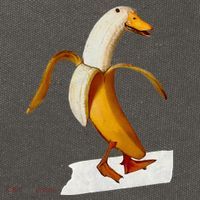 Banana Duck Walks Funny Anthropomorphic Fruit Bird Animal Cotton Canvas Backpack