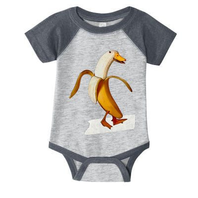 Banana Duck Walks Funny Anthropomorphic Fruit Bird Animal Infant Baby Jersey Bodysuit