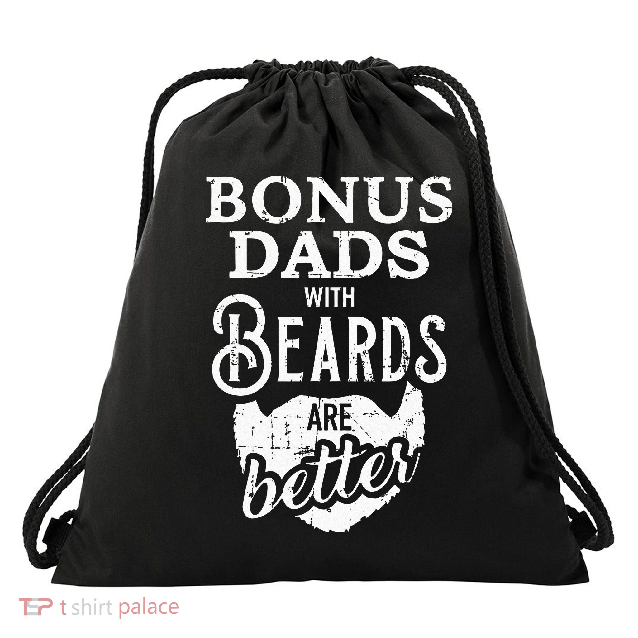 Bonus Dads With Beards Are Better Drawstring Bag