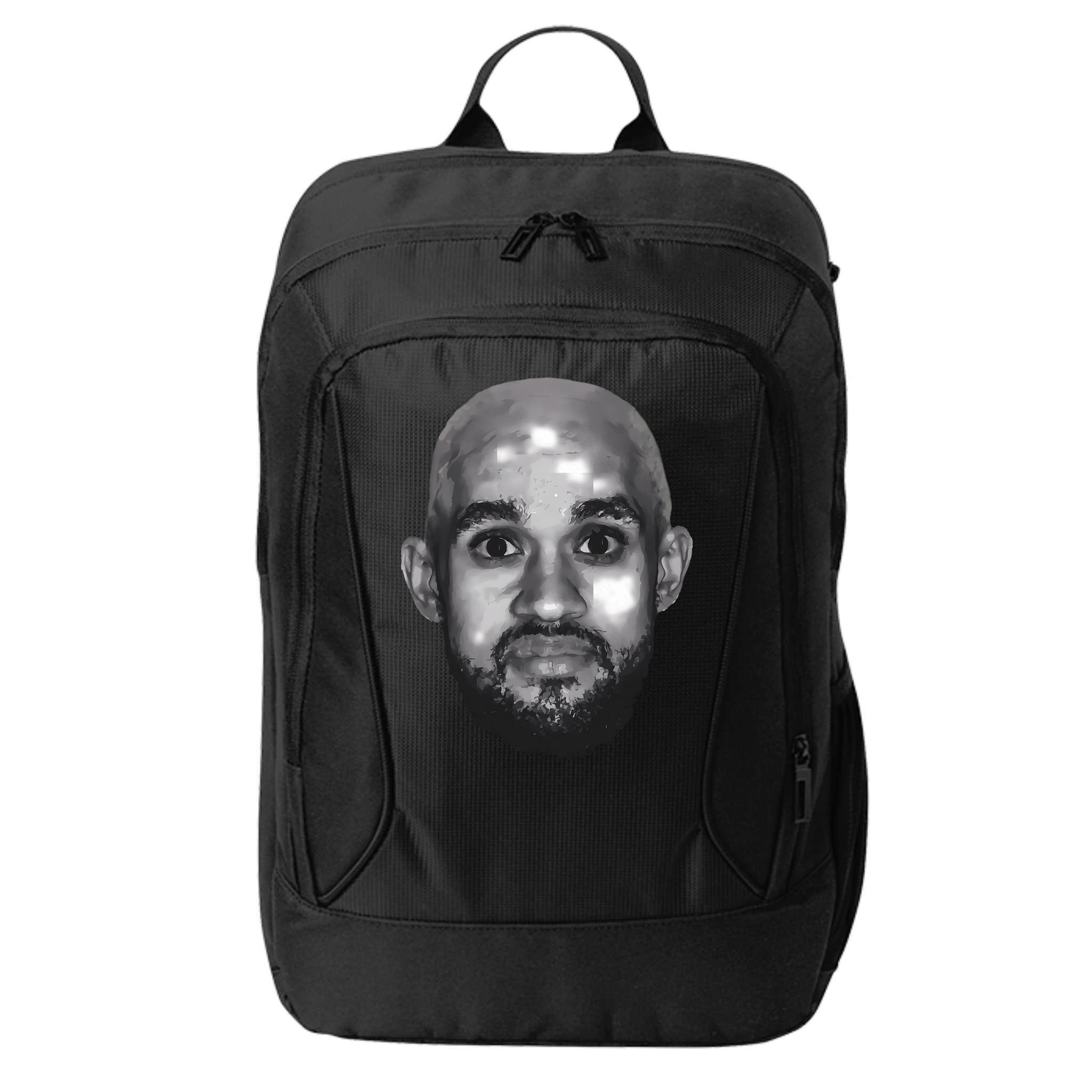 Bald Derrick White Funny Vintage Face City Backpack