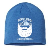 Bonus Dads With Beards Are Better Funny Bonus Dad Funny Gift Sustainable Beanie