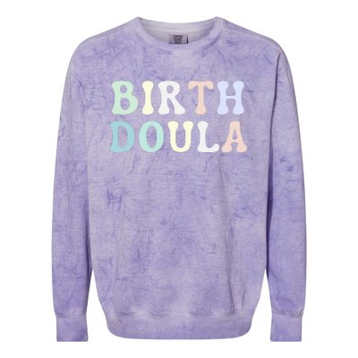 Birth Doula Women Birth Worker Colorblast Crewneck Sweatshirt