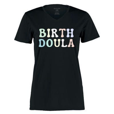 Birth Doula Women Birth Worker Women's Momentum V-Neck T-Shirt