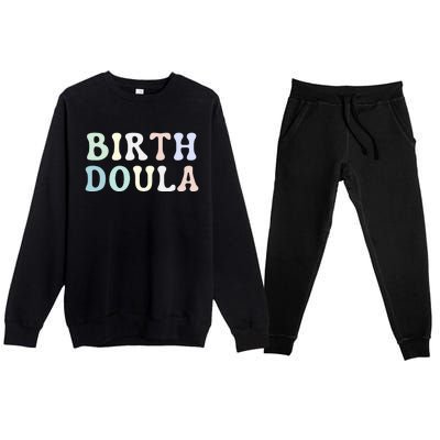 Birth Doula Women Birth Worker Premium Crewneck Sweatsuit Set