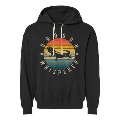 Bearded Dragon Whisperer Vintage Sunset Lizard Reptile Garment-Dyed Fleece Hoodie