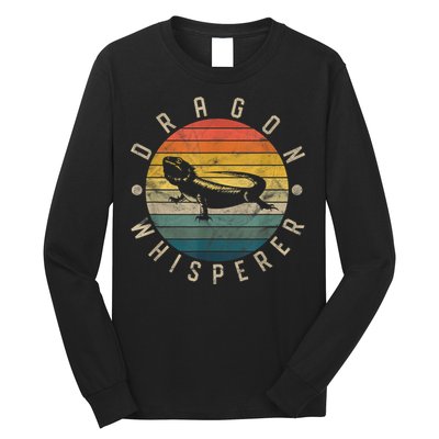 Bearded Dragon Whisperer Vintage Sunset Lizard Reptile Long Sleeve Shirt